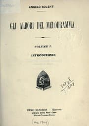Tapa de Gli albori del melodramma