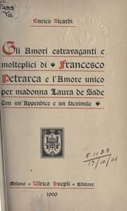 Tapa de Gli amori estravaganti e molteplici di Francesco Petrarca