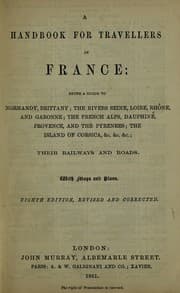 Tapa de A handbook for travellers in France