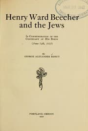 Tapa de Henry Ward Beecher and the Jews