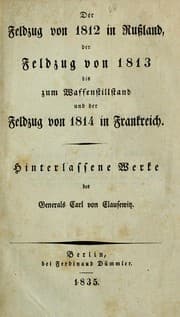Tapa de Hinterlassene Werke des Generals Carl von Glausewitz uber Kreig und Kreigfuhrung