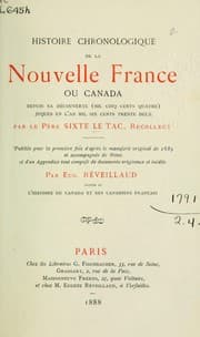 Tapa de Histoire chronologique de la Nouvelle France