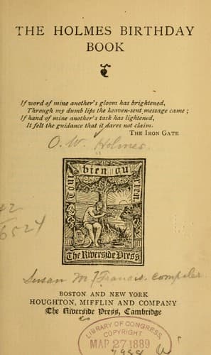 Tapa de The Holmes birthday book