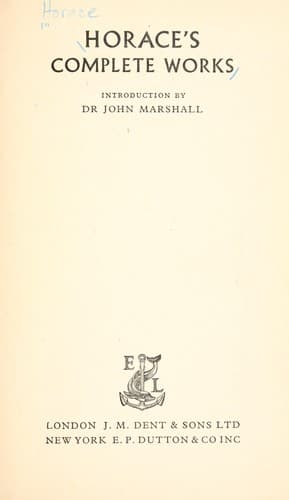Tapa de Horace's complete works