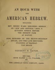 Tapa de An hour with the American Hebrew