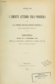 Tapa de I contatti letterari italo-provenzali e la prima rivoluzione poetica della letteratura italiana