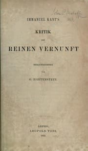 Tapa de Immanuel Kant's Kritik der reinen Vernunft