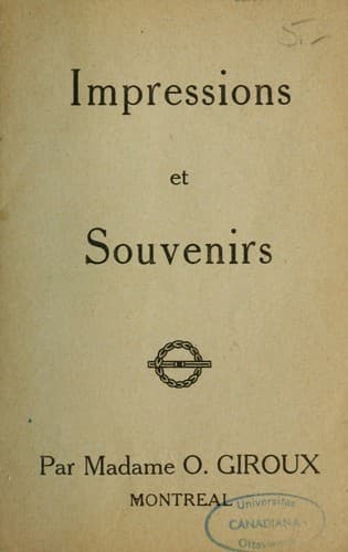 Tapa de Impressions et souvenirs