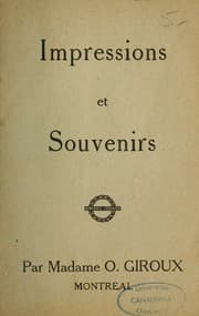 Tapa de Impressions et souvenirs