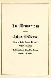 Tapa de In memoriam, Johns McCleave