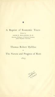 Tapa de An inquiry into the nature and progress of rent