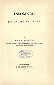 Tapa de Insomnia; its causes and cure