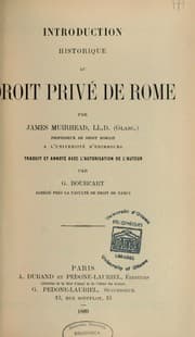 Tapa de Introduction historique au droit privé  de Rome