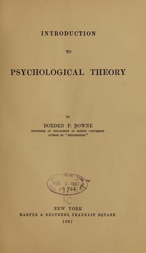 Tapa de Introduction to psychological theory
