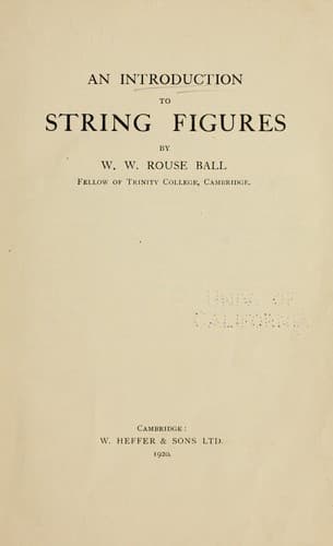Tapa de An introduction to string figures