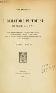 Tapa de I rimatori pistoliesi dei secoli XII e XIV