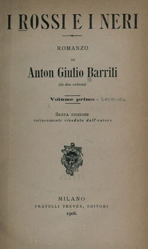 Tapa de I rossi e i neri, romanzo