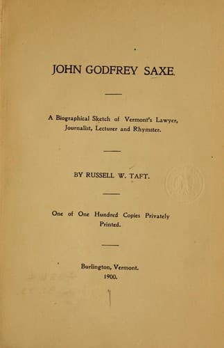 Tapa de John Godfrey Saxe