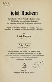 Tapa de Josef Bachem, seine Familie und die Firma J.P. Bachem in Köln