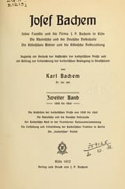 Tapa de Josef Bachem, seine Familie und die Firma J.P. Bachem in Köln