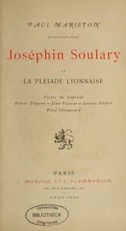 Tapa de Joséphin Soulary et la pléiade lyonnaise