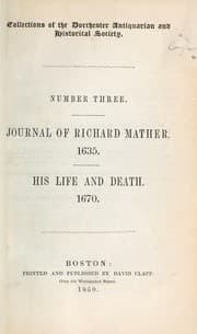 Tapa de Journal of Richard Mather