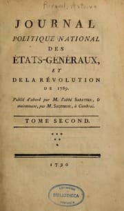 Tapa de Journal politique national des Etats-généraux et de la Révolution de 1789
