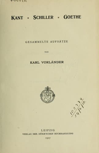 Tapa de Kant, Schiller, Goethe