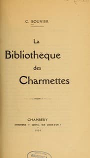 Tapa de La Bibliothèque des Charmettes