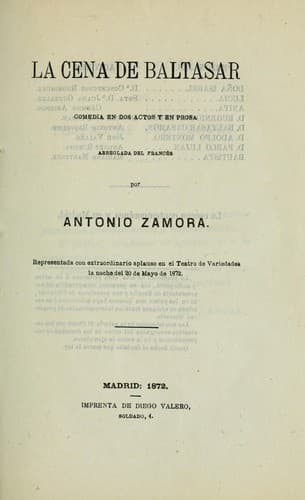Tapa de La cena de Baltasar