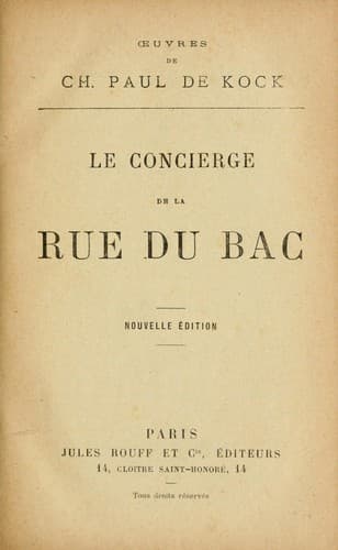 Tapa de La concierge de la rue du bac