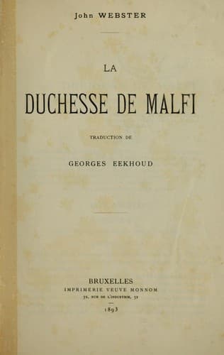 Tapa de La duchesse de Malfi