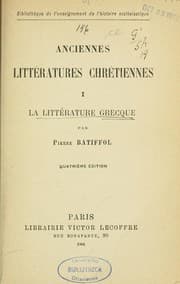 Tapa de La littérature grecque