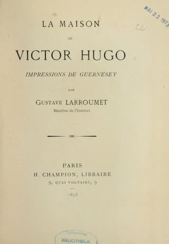 Tapa de La maison de Victor Hugo