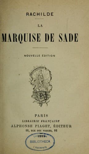 Tapa de La marquise de Sade