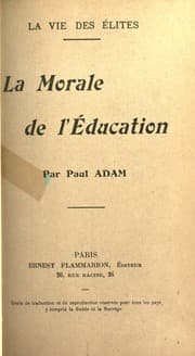 Tapa de La morale de l'education. --