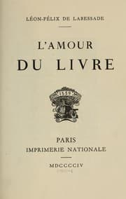 Tapa de L'amour du livre ...