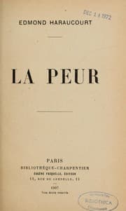 Tapa de La peur