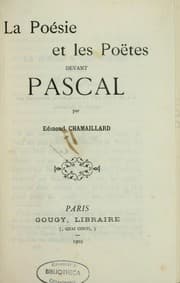 Tapa de La Poésie et les poètes devant Pascal