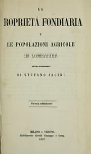 Tapa de La propriet̀̀a fondiaria e le popolazioni agricole in Lombardia