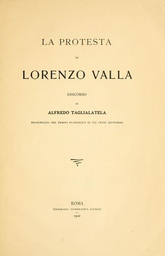 Tapa de La protesta di Lorenzo Valla