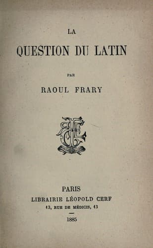 Tapa de La question du Latin. --
