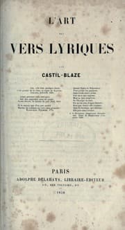 Tapa de L' art des vers lyriques