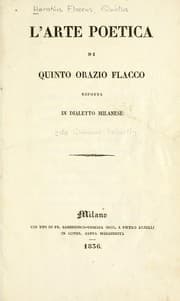 Tapa de L'arte poetica, esposta in dialetto milanese [da Giovanni Raiberti]
