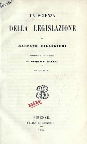 Tapa de La Scienza della legislazione