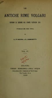 Tapa de Le antiche rime volgari
