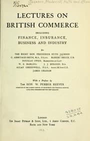 Tapa de Lectures on British commerce