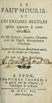 Tapa de Le Faut-mourir, et les excuss inutiles qu'on apporte à cette nécessité