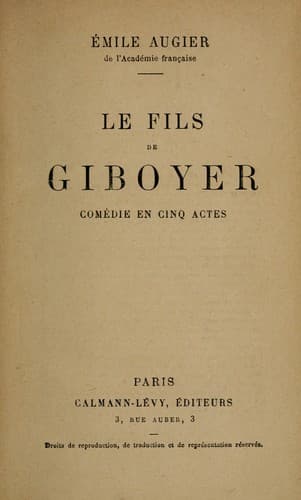 Tapa de Le fils de Giboyer