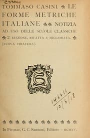 Tapa de Le forme metriche italiane